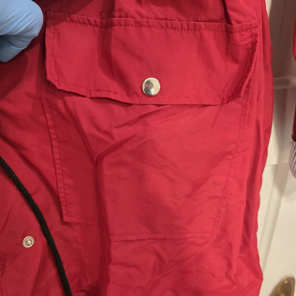 Source Unknown Red Utility Jacket With Striped Co… - image 5